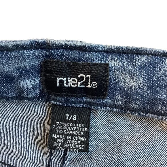 Rue21 Womens Blue Floral Print Skinny Leg Low Rise Jegging Size 7/8 - Picture 9 of 10